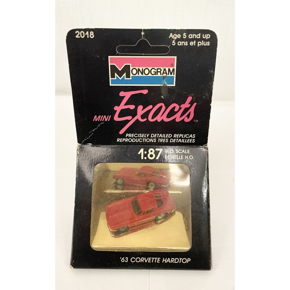NEW Monogram 63 Corvette Hardtop No 2018 Mini Exacts 1:87 1989 Vintage Diecast